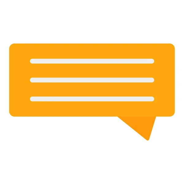 Orange chat bubble icon, flat style