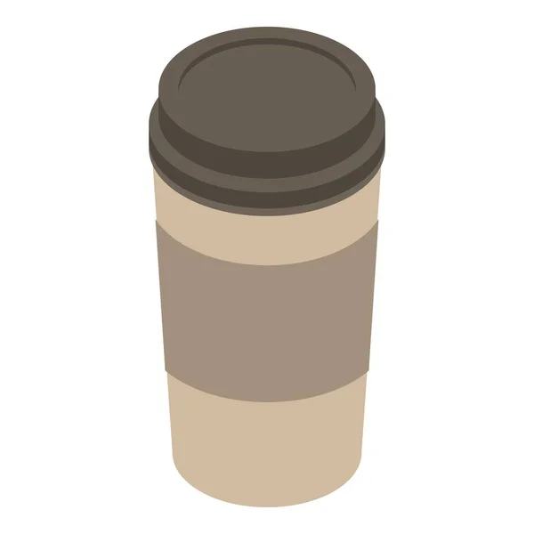 Plastic coffee cup icon, isometric style — Stock Vector