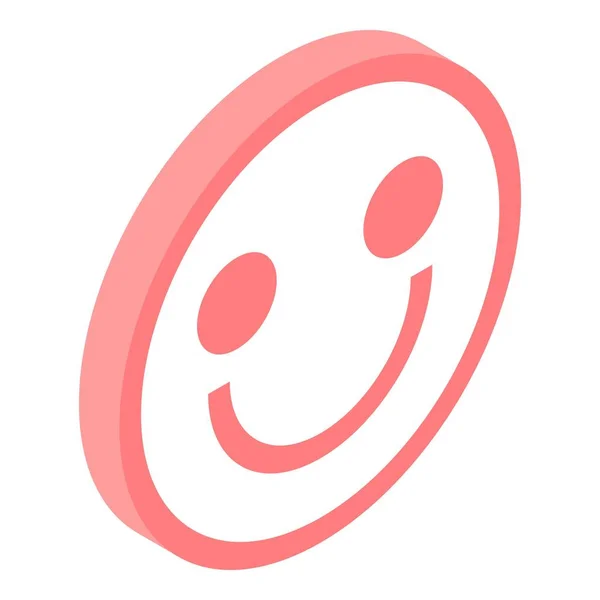 Emoji smile icon, stil izometric — Vector de stoc