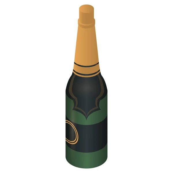 Festive champagne bottle icon, isometric style — Stock Vector