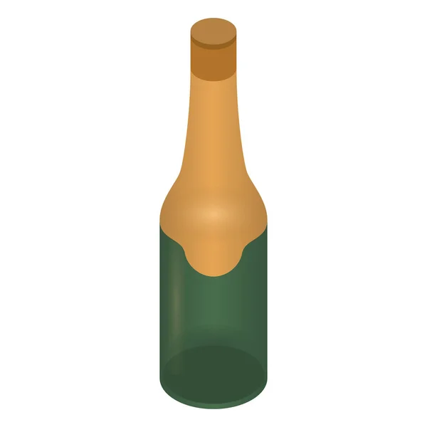 Icono de botella de champán de cumpleaños, estilo isométrico — Archivo Imágenes Vectoriales