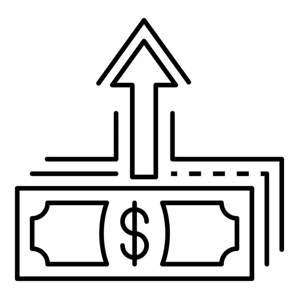 돈 현금 예금 아이콘, 윤곽선 스타일 — 스톡 벡터