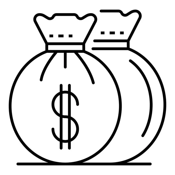 Invista o ícone do saco do dinheiro, estilo do esboço — Vetor de Stock