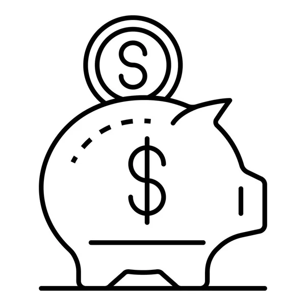 小猪银行图标，轮廓风格 — 图库矢量图片