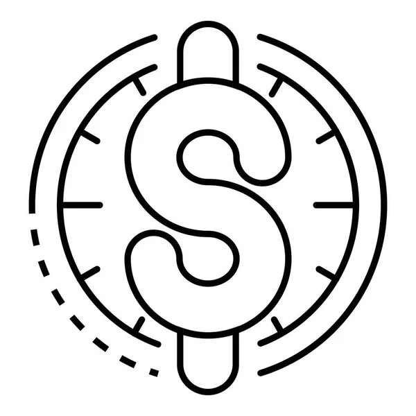 Время - это икона денег, очертания стиля — стоковый вектор