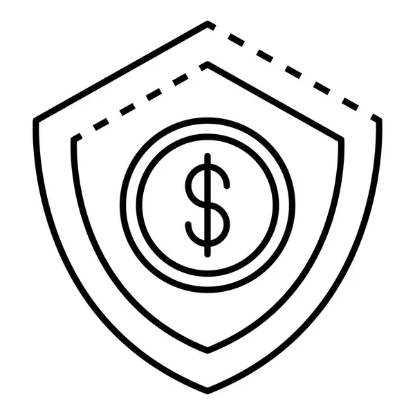 お金は 預金アイコンを保護します 概要金保護預金ベクトル アイコン白背景に分離された Web デザインのため — ストックベクタ