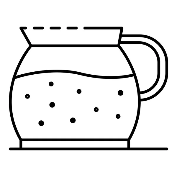 Icône de tasse de café en verre, style contour — Image vectorielle