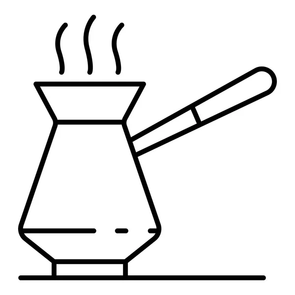 Значок горячего чайника, стиль контура — стоковый вектор