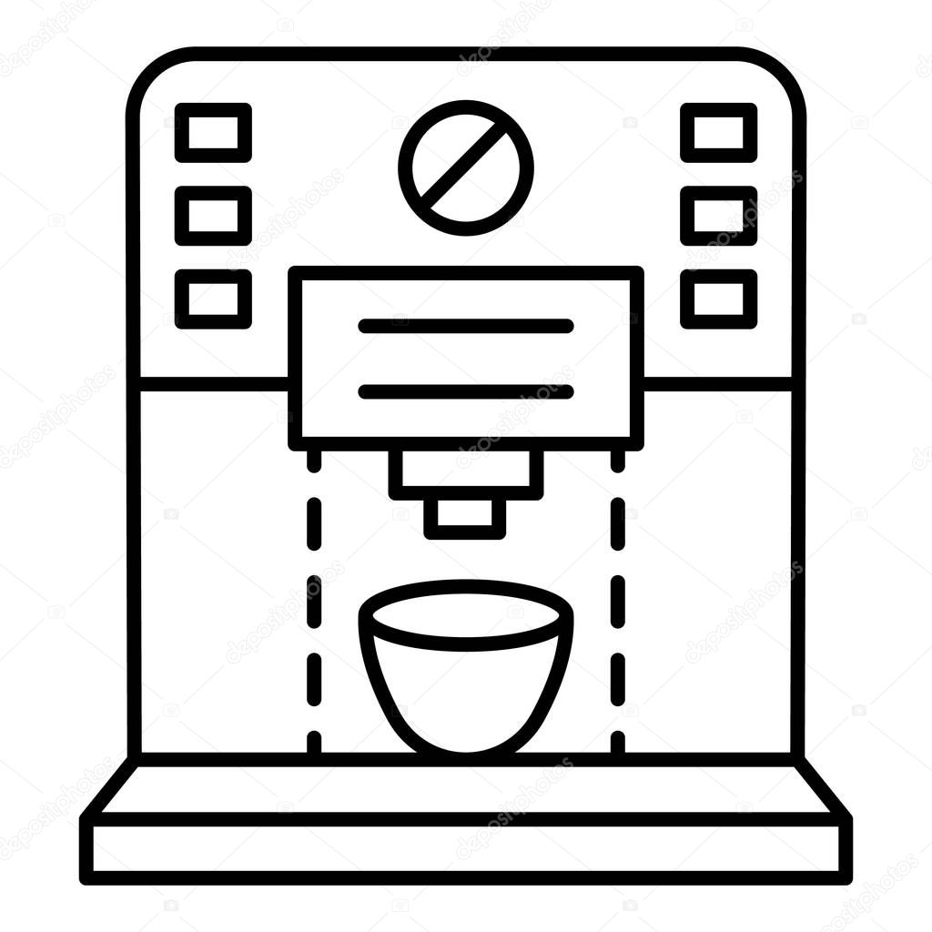 Plastic coffee machine icon. Outline plastic coffee machine vector icon for web design isolated on white background