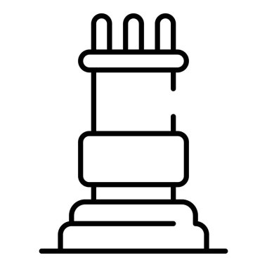 Kale satranç parçası simgesi, anahat stili