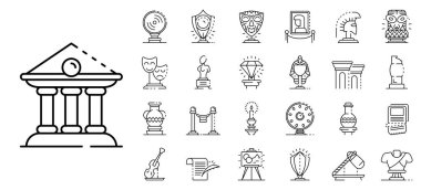 Müze simgeleri seti, özet biçimi