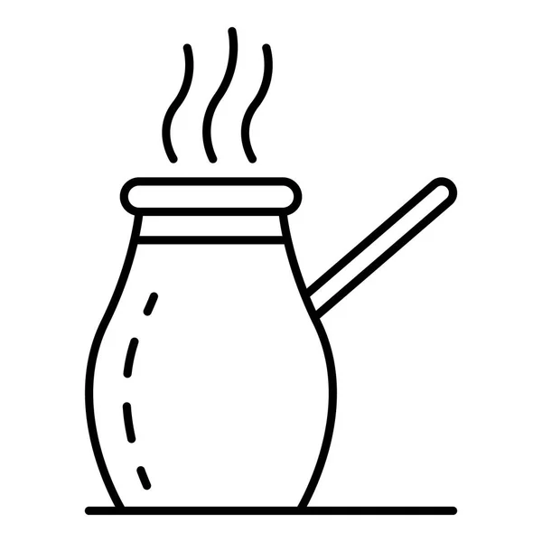 Hot coffee jug icon, outline style — Stock Vector