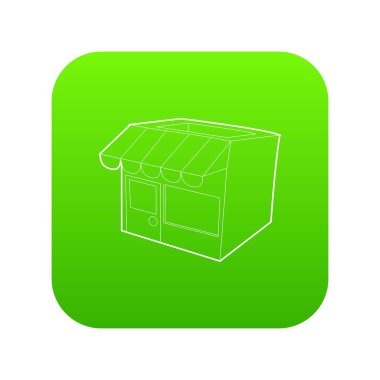 Mağaza yeşil simge vektör