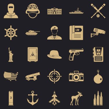 Kurşun Icons set, basit tarzı