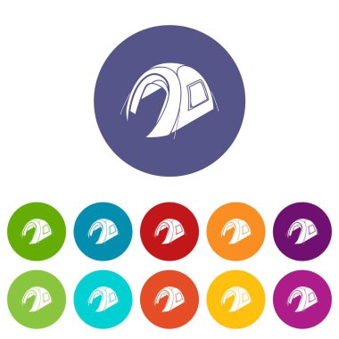 Modern Çadır simgeler vektör renk ayarla