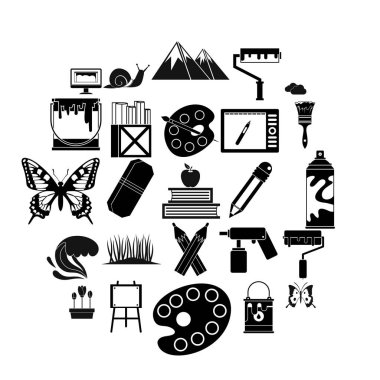 Çevre aktivist Icons set, basit tarzı