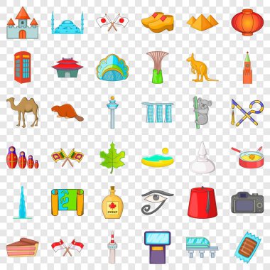 İyi Simgesel Yapı Icons set, karikatür tarzı