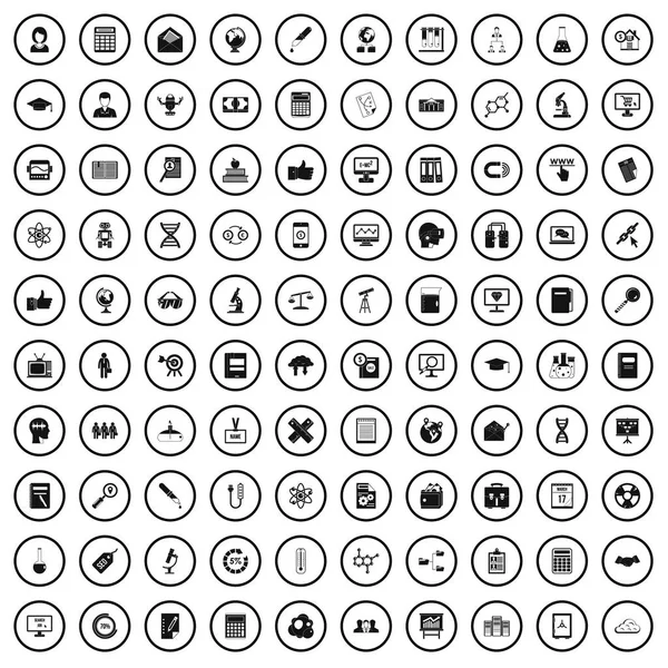 100 наборів піктограм аналітики, простий стиль — стоковий вектор