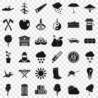 Ağaç Icons set, basit tarzı