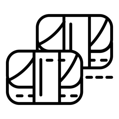 Vejetaryen suşi rulosu simgesi, taslak biçimi