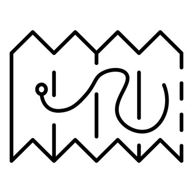 Ski resort harita simgesi, anahat stili