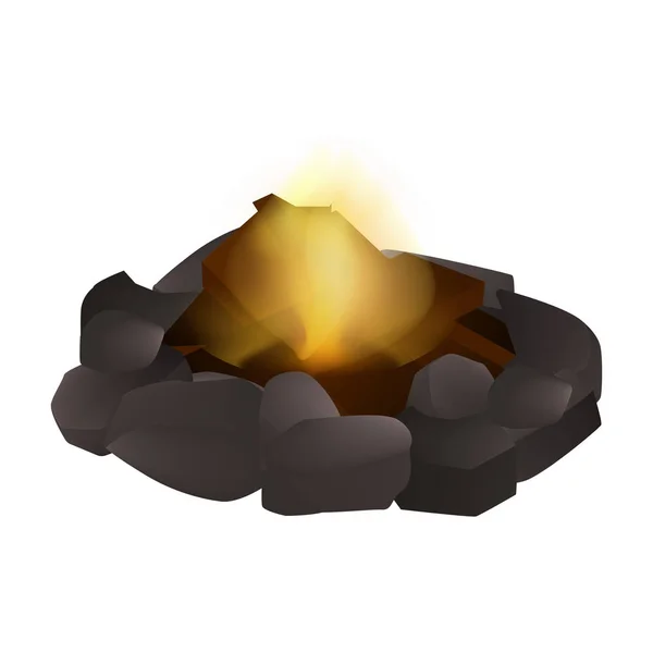 Small campfire icon, realistic style — Stock Vector