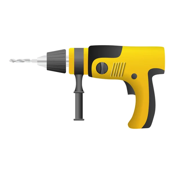 Power drill machine icon, realistic style — Stock Vector