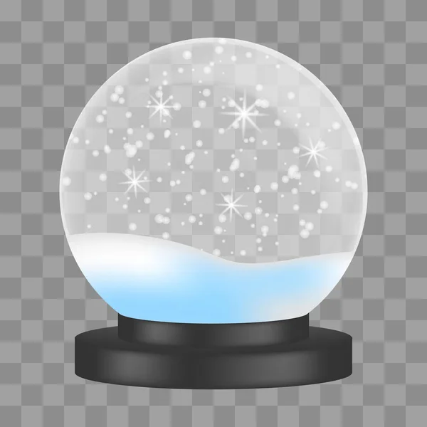 Xmas snowglobe icon, realistic style — Stock Vector