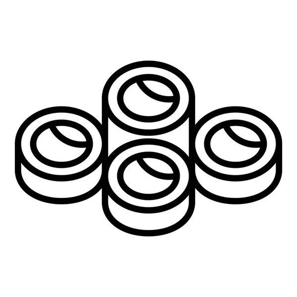 Icône rouleau de sushi en ligne, style contour — Image vectorielle