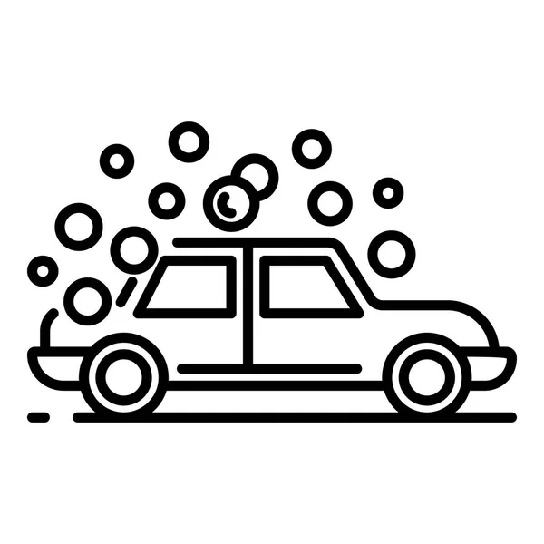 Car bubble wash icon, outline style — Stock Vector