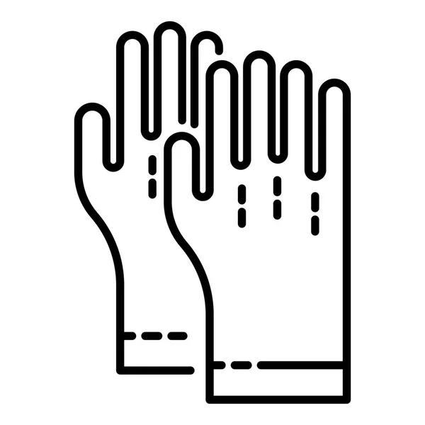 Ikona gumových rukavic, styl osnovy — Stockový vektor