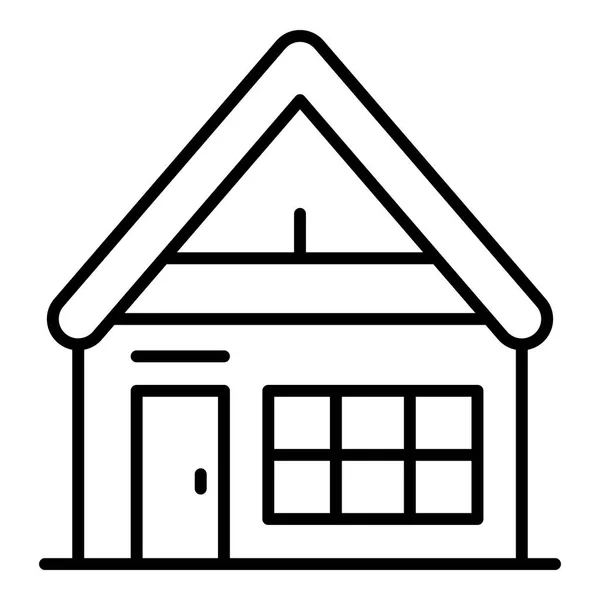 Icono de casa de madera de montaña, estilo de esquema — Vector de stock