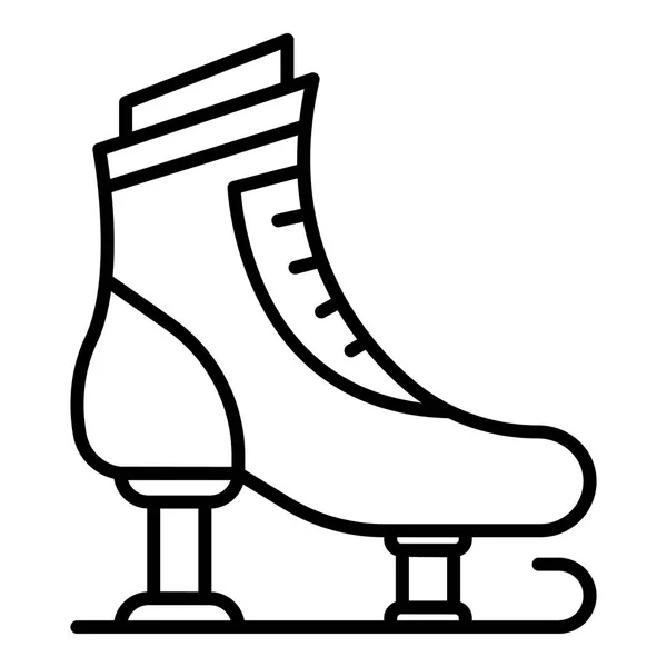 Ikon ice skates, gaya outline - Stok Vektor