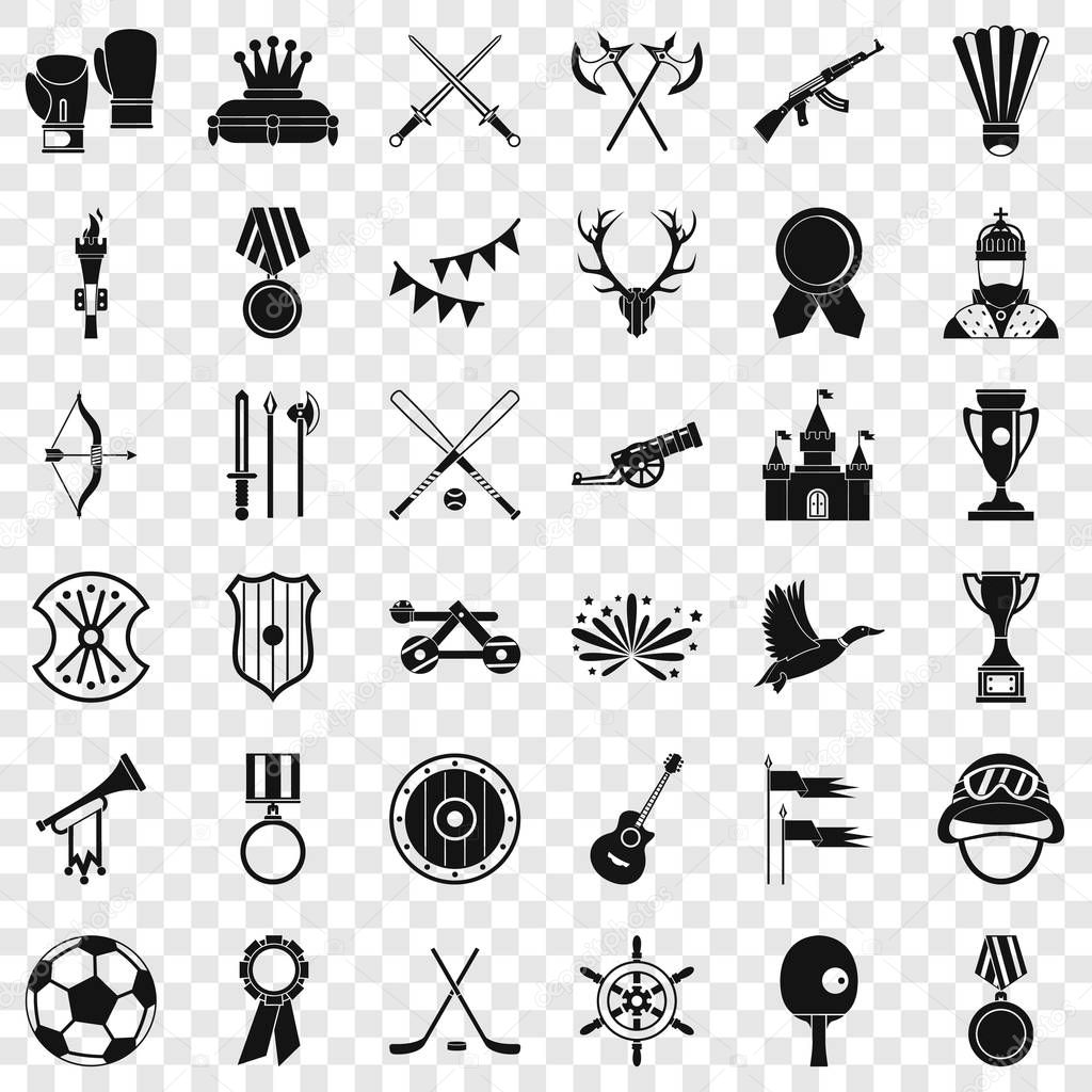 Award icons set. Simple style of 36 award vector icons for web for any design
