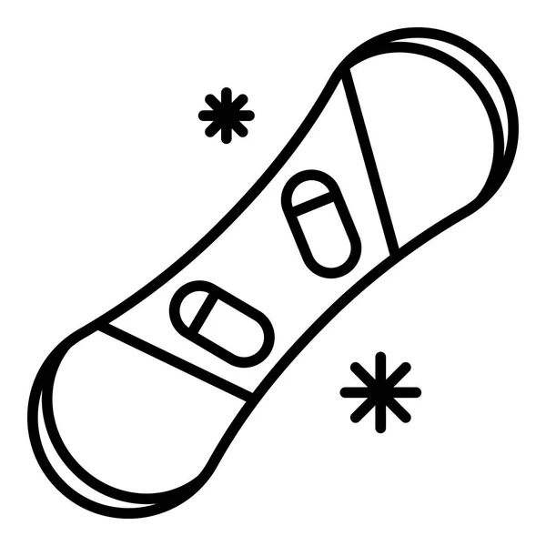 Icono de tabla de snowboard, estilo de esquema — Archivo Imágenes Vectoriales