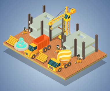 Örgüt kavramı afiş, izometrik stili