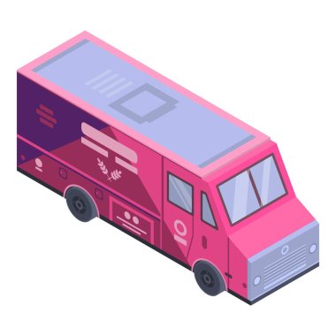 Unlu gıda kamyon simgesi, izometrik stili