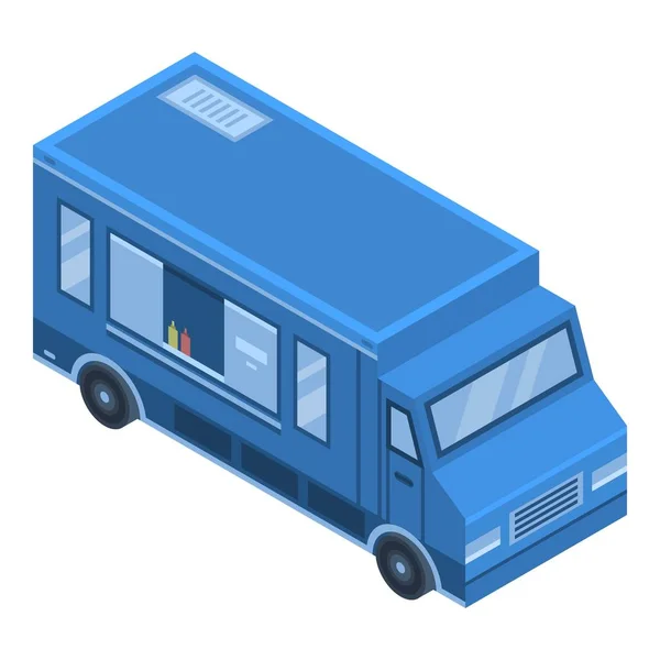 Icône de camion de nourriture de rue, style isométrique — Image vectorielle