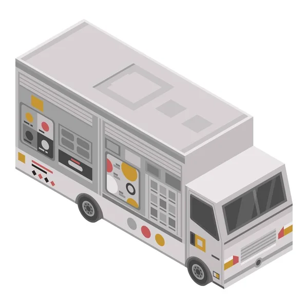 Ongezond voedsel vrachtwagen pictogram, isometrische stijl — Stockvector