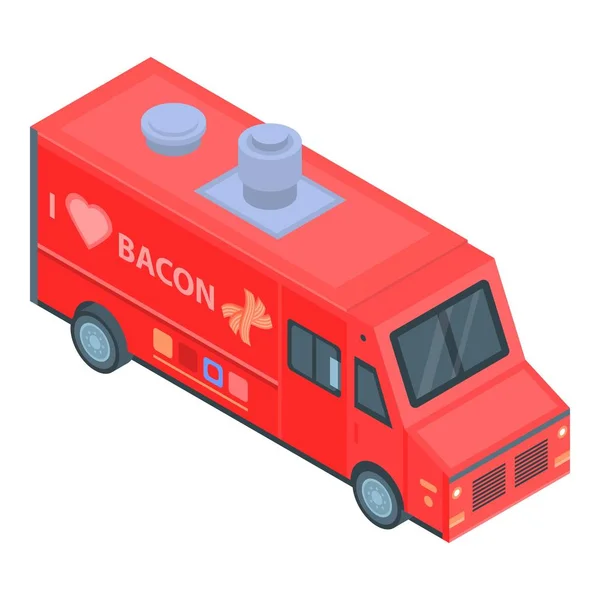 Bacon Food Truck Ikone, isometrischer Stil — Stockvektor