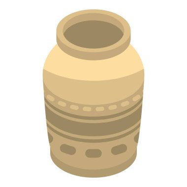 Akvaryum vazo simgesi, izometrik stili