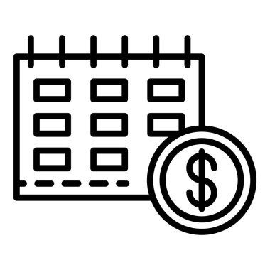 Finans takvim simgesini, anahat stili