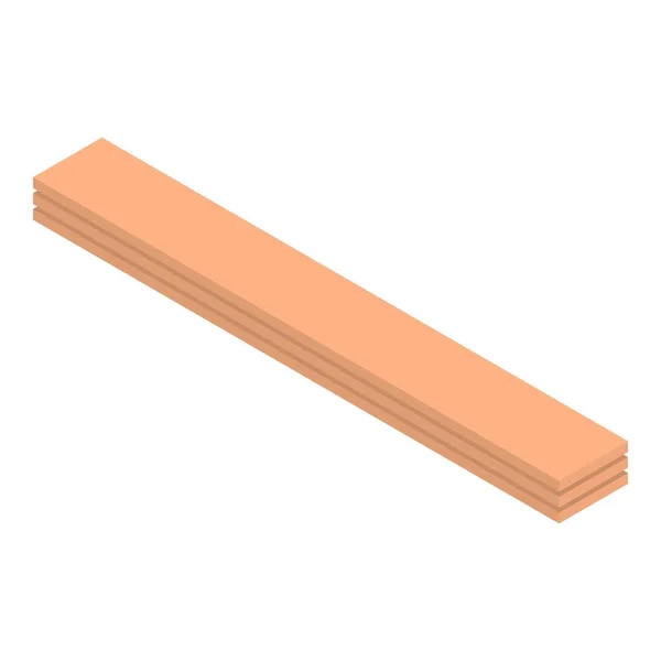 Icône de planche en bois, style isométrique — Image vectorielle