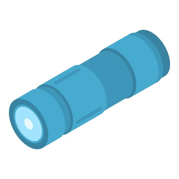 Icône lampe de poche bleue, style isométrique — Image vectorielle