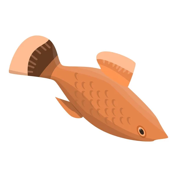 Icône poisson doré, style isométrique — Image vectorielle