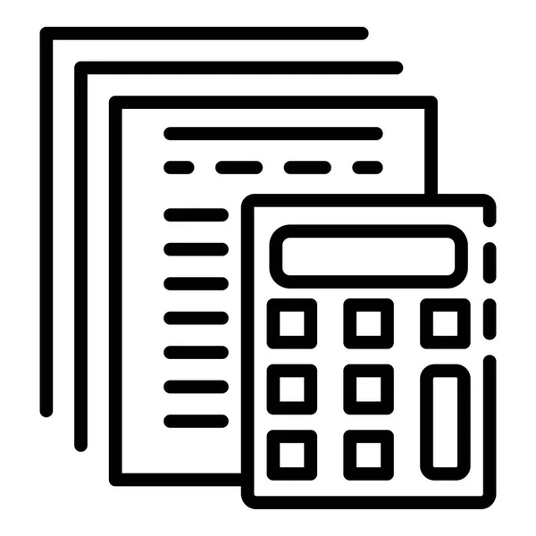 Financiën calculator rapport icoon, overzicht stijl — Stockvector