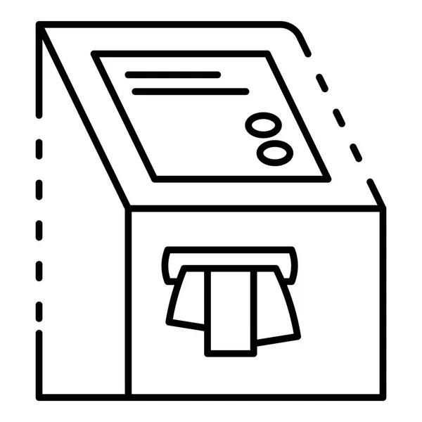 Icône du distributeur automatique, style contour — Image vectorielle