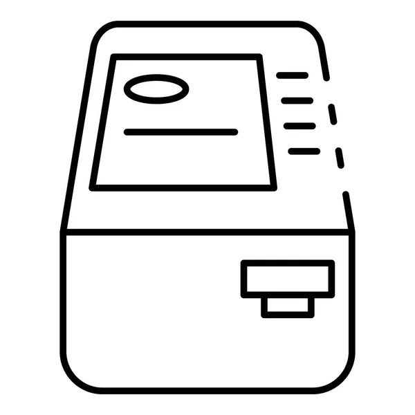Banco icono de cajero automático, estilo de esquema — Vector de stock