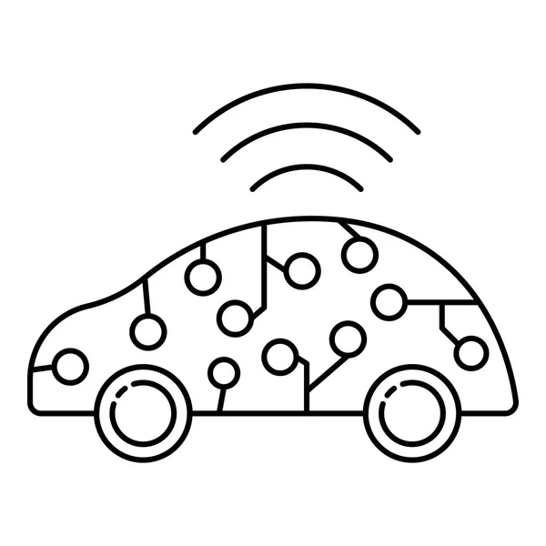 Ai smart car icon, umriss stil — Stockvektor