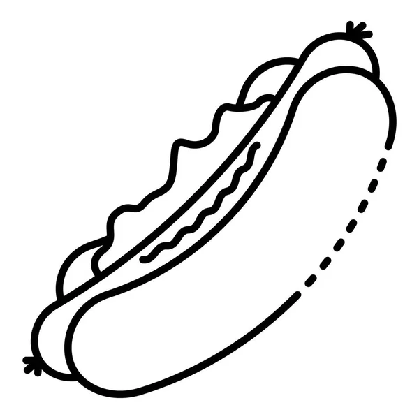 Icône de hot dog américain, style contour — Image vectorielle